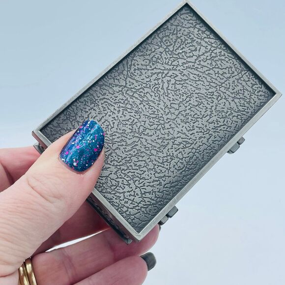 Small Floral Rectangular Pewter Silver Lined Trinket Jewelry Box Hinged Lid - Picture 6 of 10